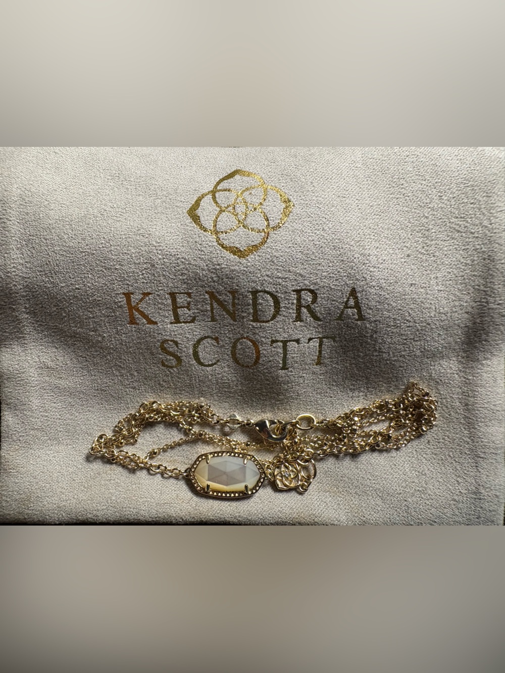 Kendra Scott Elaina Gold Multi Strand Chain Oval Bracelet Mother of Pearl - Picture 2 of 10